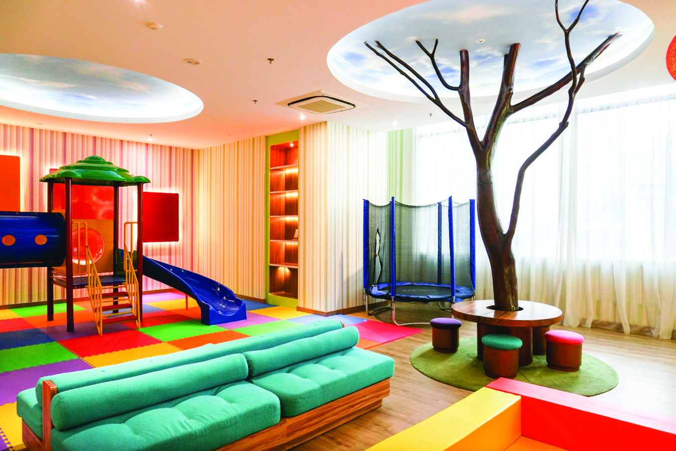 Kids’ play area on the stilt level