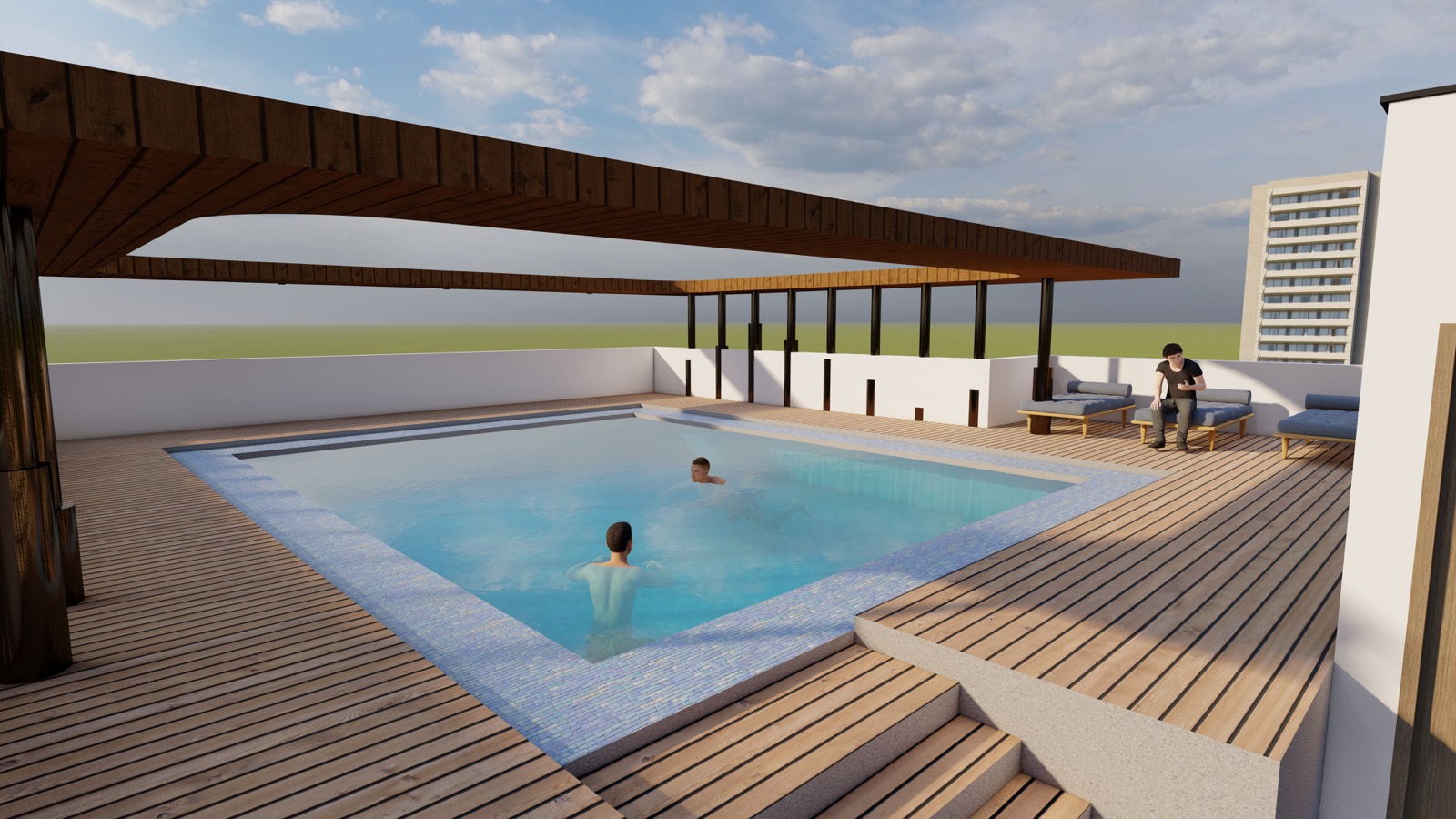 Rooftop swimming pool at Ekathva