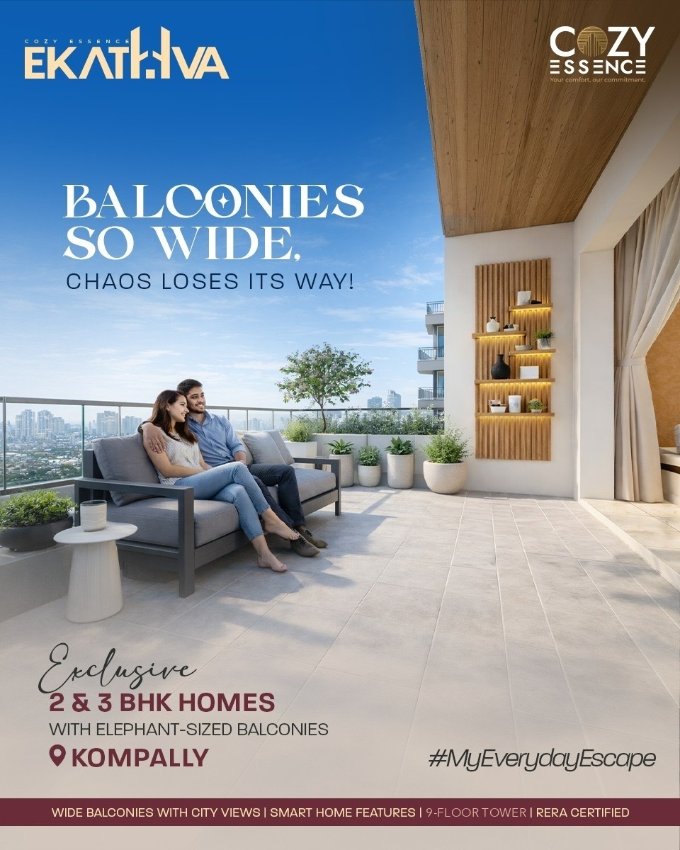 Wide balcony living at Ekathva